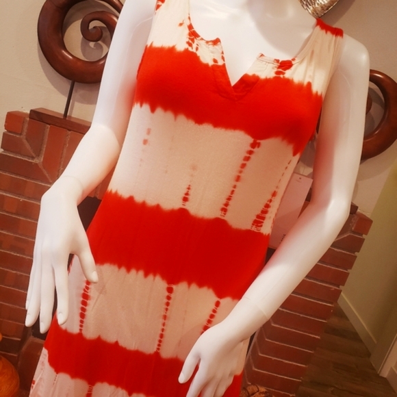 LAPIS Orange/ Ivory Tie Dye Lg. Dress-S-NWOT - Picture 11 of 11